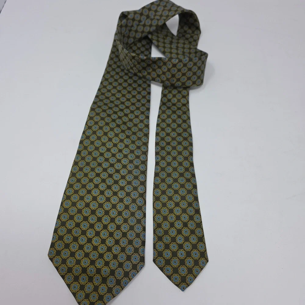 Brooks Brothers Makers Tie Mens Brown Floral Silk Woven Classic Designer